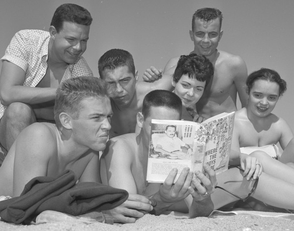 Boys Reading on the Beach